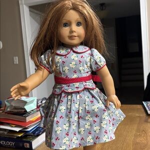 American Girl Doll Emily with Brown Hair in Floral Dress